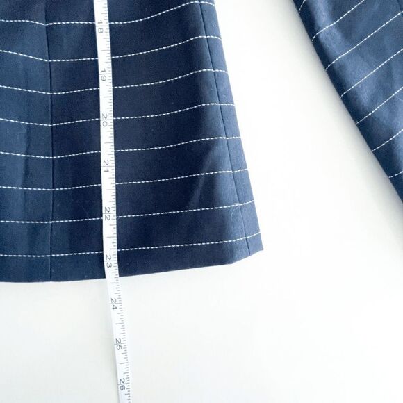 Banana Republic Womens Classic Blazer Jacket Stripes Navy Blue Size 12 Petite - Picture 7 of 8